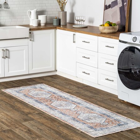 Nuloom Jacquie Machine Washable Vintage Floral Area Rug 2ft 6in x 12ft BIRV18A-26012